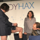 Aaron Traywick, CEO of Ascendance Biomedical, injecting himself with a herpes treatment on stage at a conference. Image: Kristen V. Brown